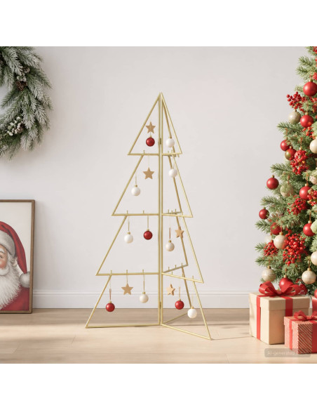 Albero di Natale in metallo KUOPIO 100 cm Acciaio Oro