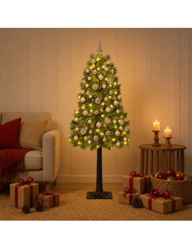 Albero di Natale artificiale con rami snodati e palline 120 cm