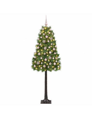 Albero di Natale artificiale con rami snodati e palline 120 cm