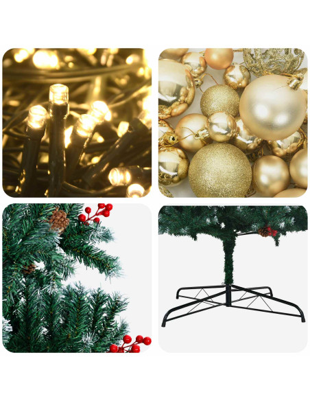 Albero di Natale Artificiale con Rami Pieghevoli 400 cm 600 LED