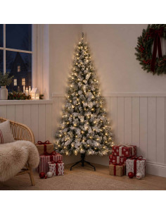 Albero di Natale Artificiale con Rami Pieghevoli 120 cm 150 LED