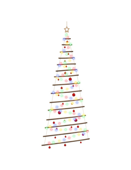 Albero di Natale appeso con palle 210 cm 130 LED Multicolore