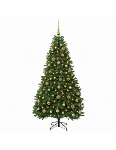 Albero di Natale artificiale verde medio con palline 180 cm 2