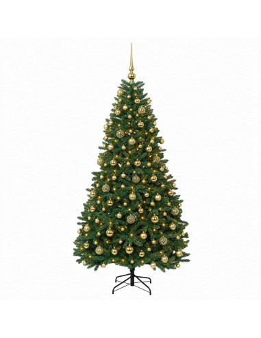 Albero di Natale artificiale verde medio con palline 180 cm