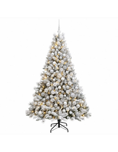 Albero di Natale Artificiale con Palline 210 cm 300 LED