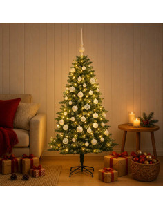 Albero di Natale Artificiale con Palline 120 cm 150 LED