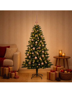 Albero di Natale Artificiale con Palline 120 cm 150 LED