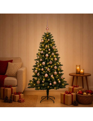 Albero di Natale Artificiale con Palline 120 cm 150 LED