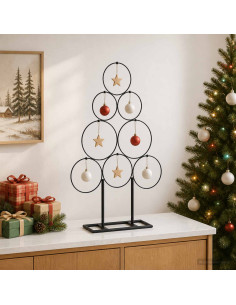 Albero di Natale in metallo con supporto KUOPIO 60 cm Acciaio