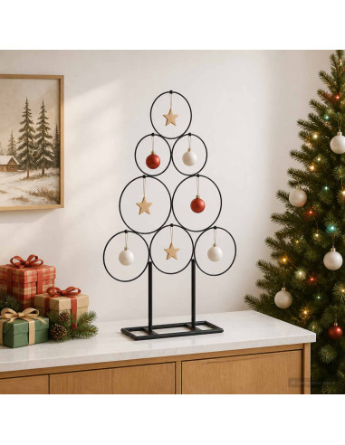 Albero di Natale in metallo con supporto KUOPIO 60 cm Acciaio