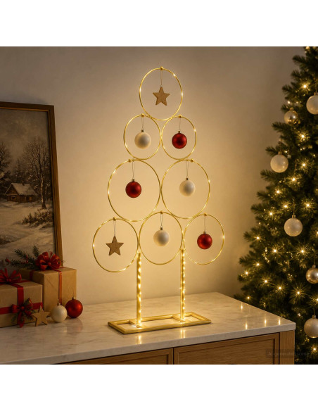 Albero di Natale in metallo con supporto KUOPIO 60 cm Acciaio
