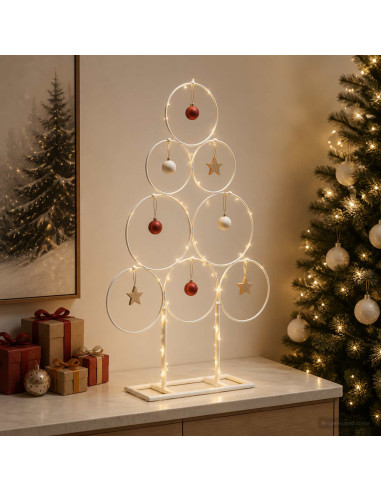 Albero di Natale in metallo con supporto KUOPIO 60 cm Acciaio