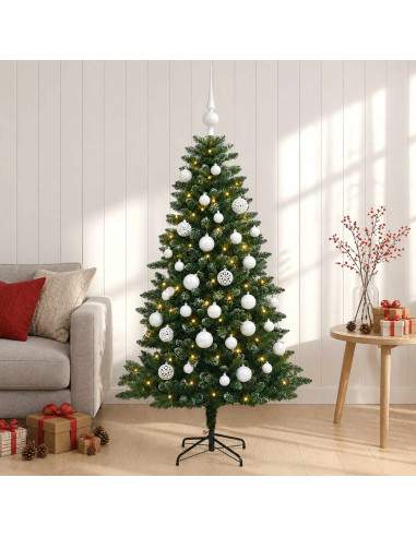 Albero di Natale Artificiale con Palline 120 cm 150 LED