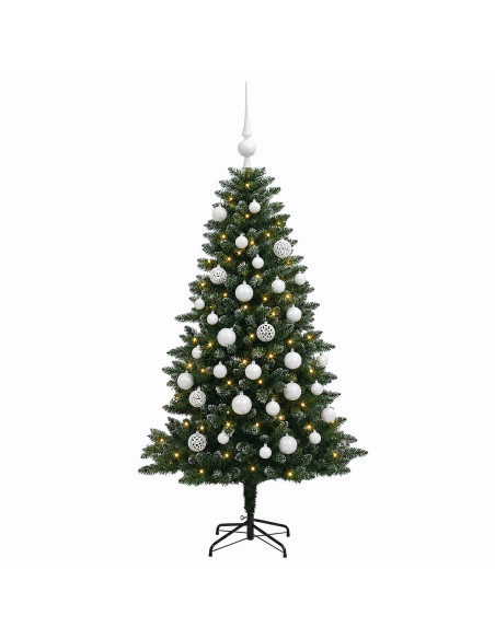 Albero di Natale Artificiale con Palline 120 cm 150 LED