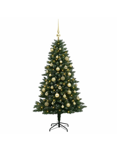 Albero di Natale Artificiale con Palline 120 cm 150 LED