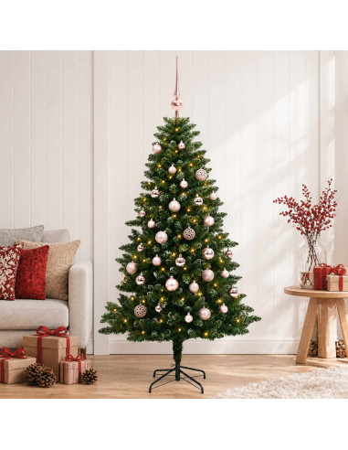 Albero di Natale Artificiale con Palline 120 cm 150 LED