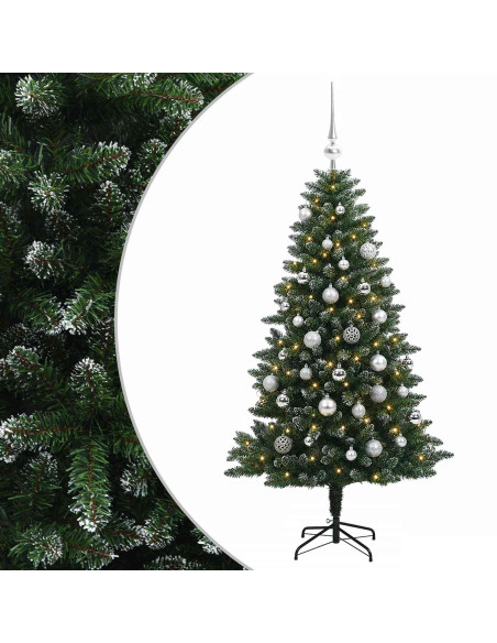 Albero di Natale Artificiale con Palline 120 cm 150 LED