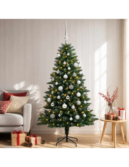 Albero di Natale Artificiale con Palline 120 cm 150 LED