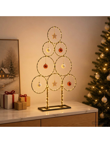 Albero di Natale in metallo con supporto KUOPIO 60 cm Acciaio