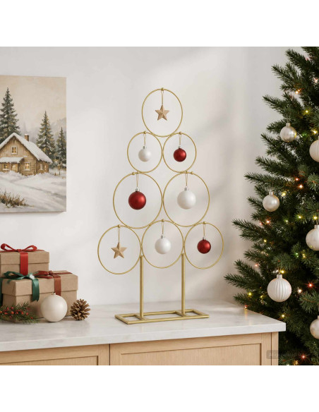 Albero di Natale in metallo con supporto KUOPIO 60 cm Acciaio