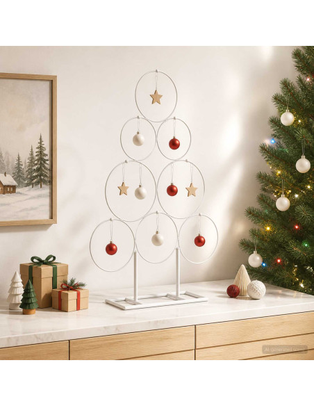 Albero di Natale in metallo con supporto KUOPIO 60 cm Acciaio