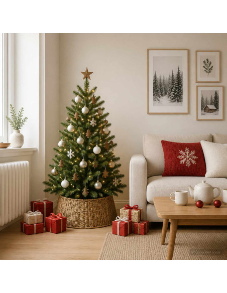 Collare per Albero di Natale Rotondo Naturale Ø 45 x 22 cm