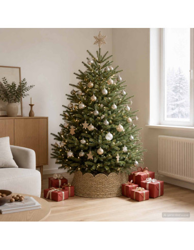 Collare per Albero di Natale Rotondo Naturale Ø 60 x 22 cm