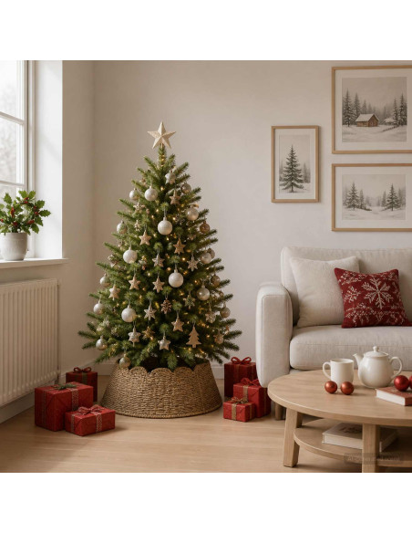 Collare per Albero di Natale Rotondo Naturale Ø 45 x 22 cm