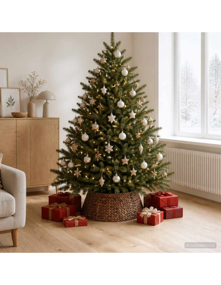 Collare per Albero di Natale Rotondo Marrone Ø 60 x 22 cm