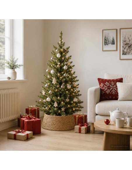 Collare per Albero di Natale Rotondo Naturale Ø 45 x 22 cm