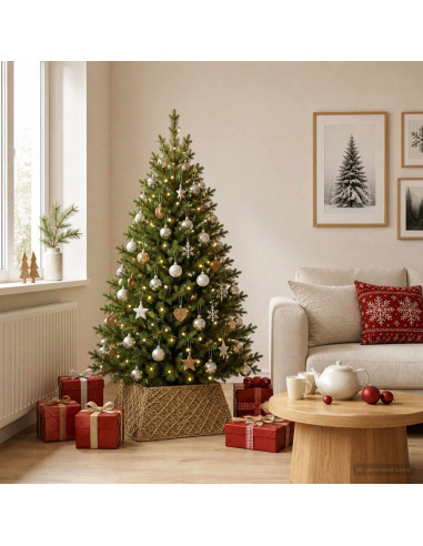 Collare per Albero di Natale Quadrato Naturale 50 x 50 x 25 cm