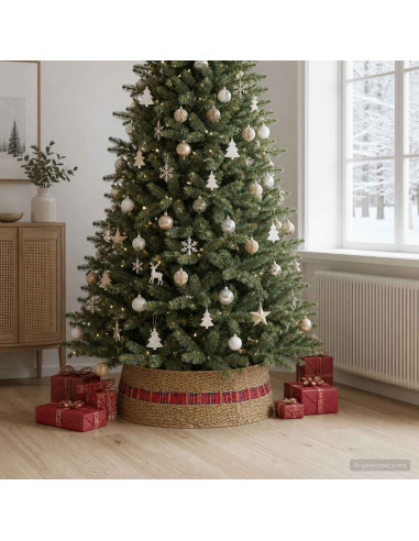 Collare per Albero di Natale Rotondo Naturale Ø 90 x 28 cm