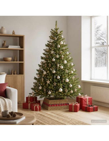 Collare per Albero di Natale Quadrato Naturale 70 x 70 x 28 cm