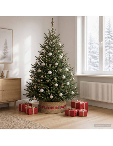 Collare per Albero di Natale Rotondo Naturale Ø 75 x 25 cm
