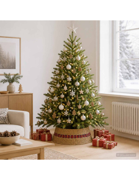 Collare per Albero di Natale Rotondo Naturale Ø 60 x 22 cm