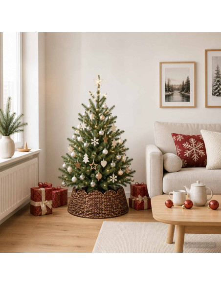 Collare per Albero di Natale Rotondo Marrone Ø 45 x 22 cm
