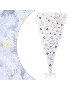 Albero di Natale artificiale Bianco 180 cm PVC e Acciaio 2