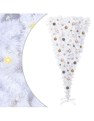 Albero di Natale artificiale Bianco 180 cm PVC e Acciaio