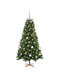 Albero di Natale artificiale con palline 120 cm 150 LED 2