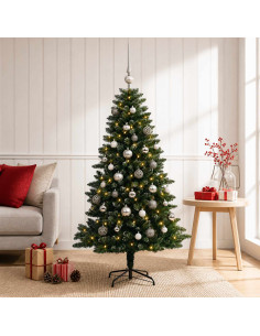 Albero di Natale Artificiale con Palline 120 cm 150 LED