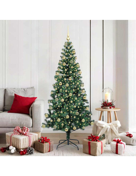 Albero di Natale artificiale con luci integrate Verde 180 cm