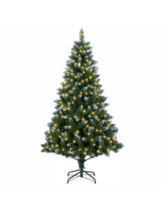Albero di Natale artificiale 180 cm 300 LED Bianco caldo 2