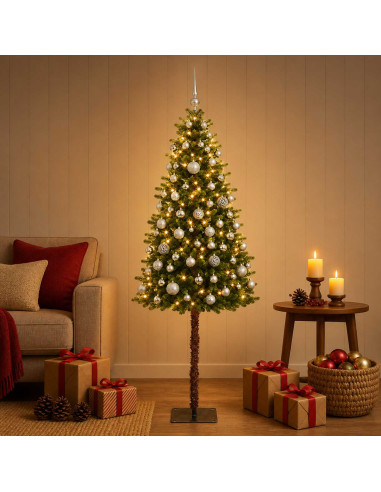 Albero di Natale Artificiale con Palline 120 cm 150 LED