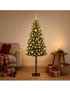 Albero di Natale Artificiale con Palline 120 cm 150 LED