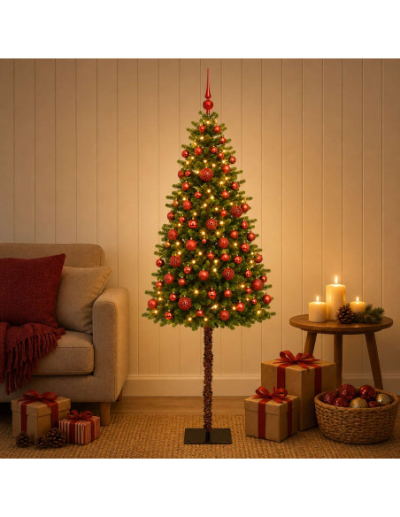 Albero di Natale Artificiale con Palline 120 cm 150 LED