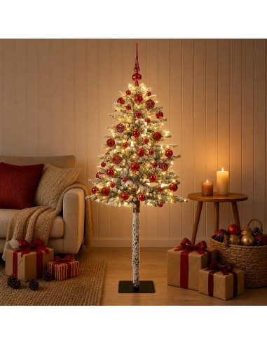 Albero di Natale Artificiale con Palline 180 cm 300 LED