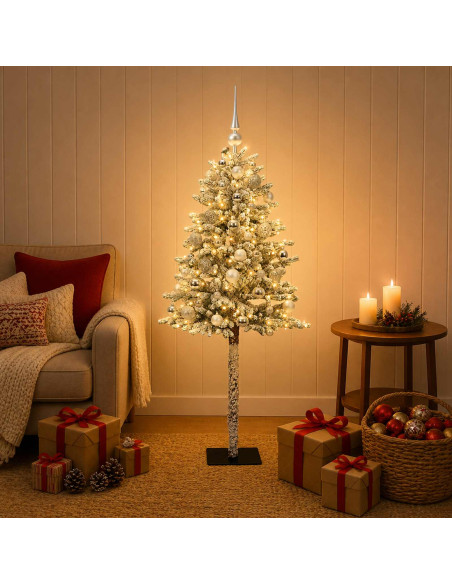 Albero di Natale Artificiale con Palline 180 cm 300 LED
