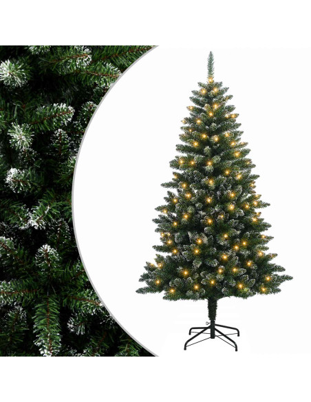 Albero di Natale Artificiale con Rami Pieghevoli 120 cm 150 LED