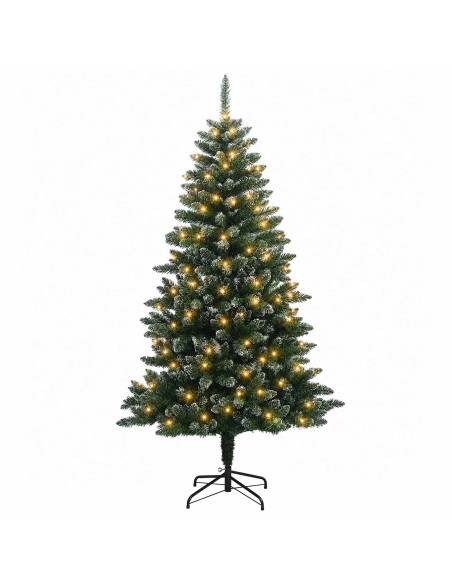 Albero di Natale Artificiale con Rami Pieghevoli 120 cm 150 LED