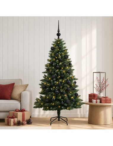 Albero di Natale Artificiale con Palline 120 cm 150 LED